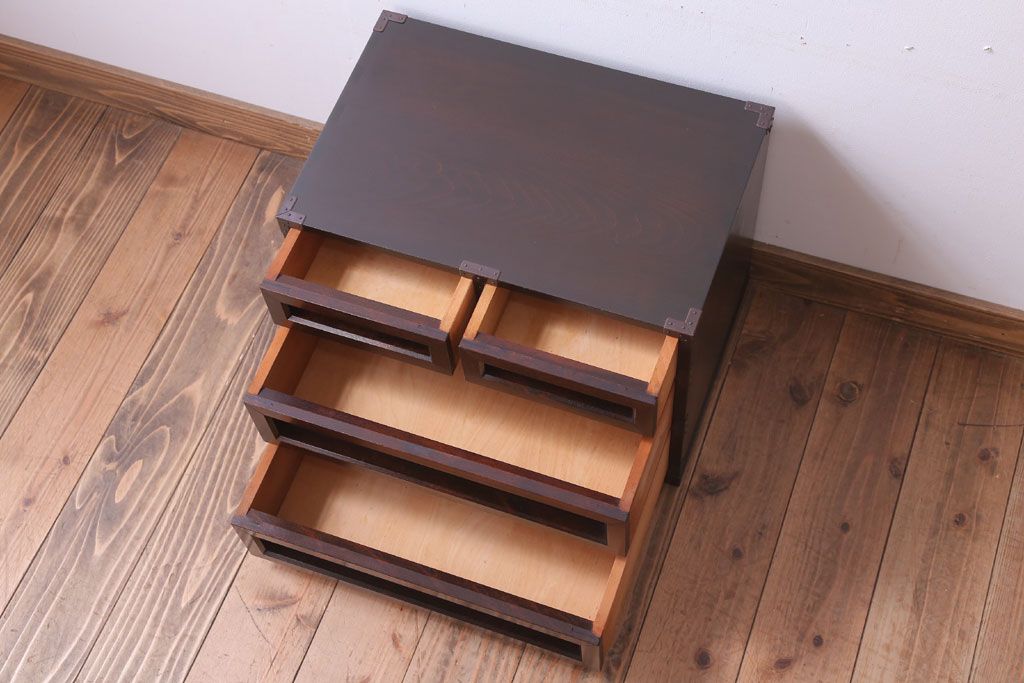 中古　松本民芸家具　#523　金具付小抽斗(小引き出し)