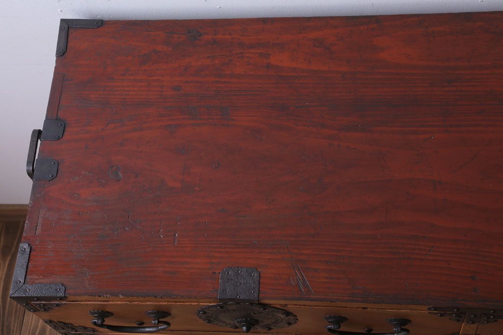 アンティーク家具　古民具・骨董　明治期　前面欅材の仙台姫箪笥(仙台箪笥)
