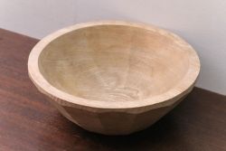 アンティーク雑貨　古民具・骨董　古い欅材のこね鉢(ボール・木鉢)