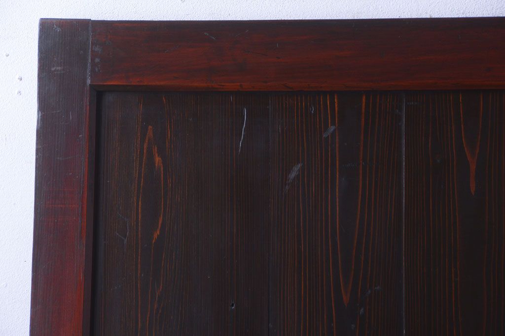 古民具・骨董　明治期　古い木味のアンティーク帯戸(3)