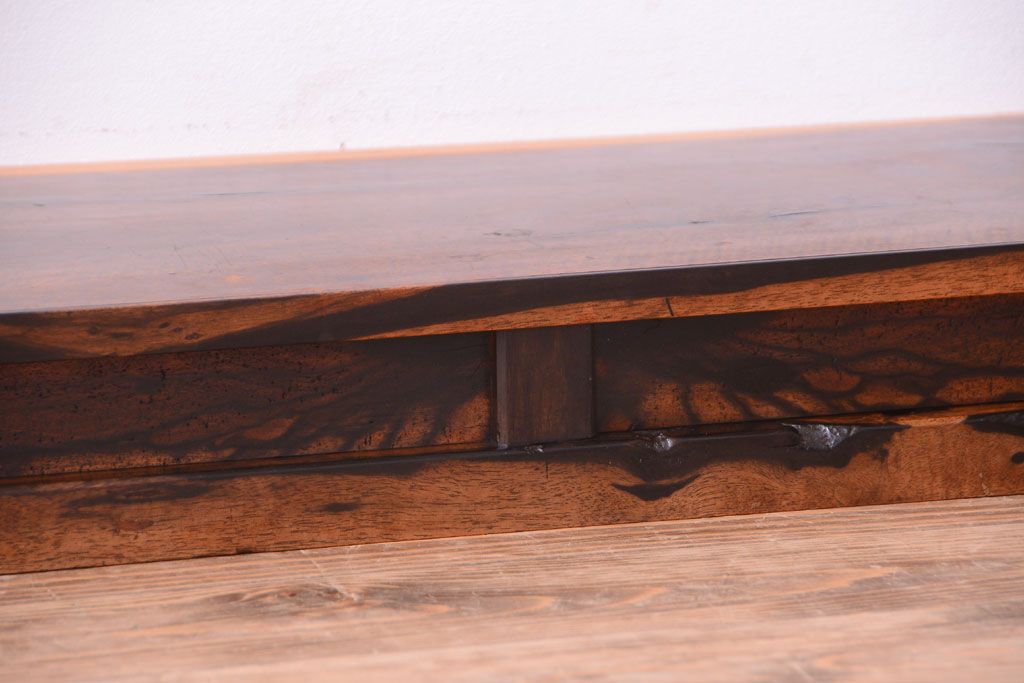 アンティーク雑貨　和製アンティーク　古い総黒柿製の置床(置き床)