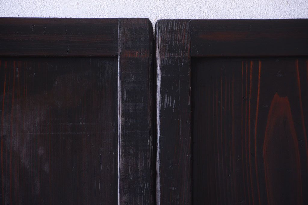 和製アンティーク　明治期　古い木味の帯戸2枚セット