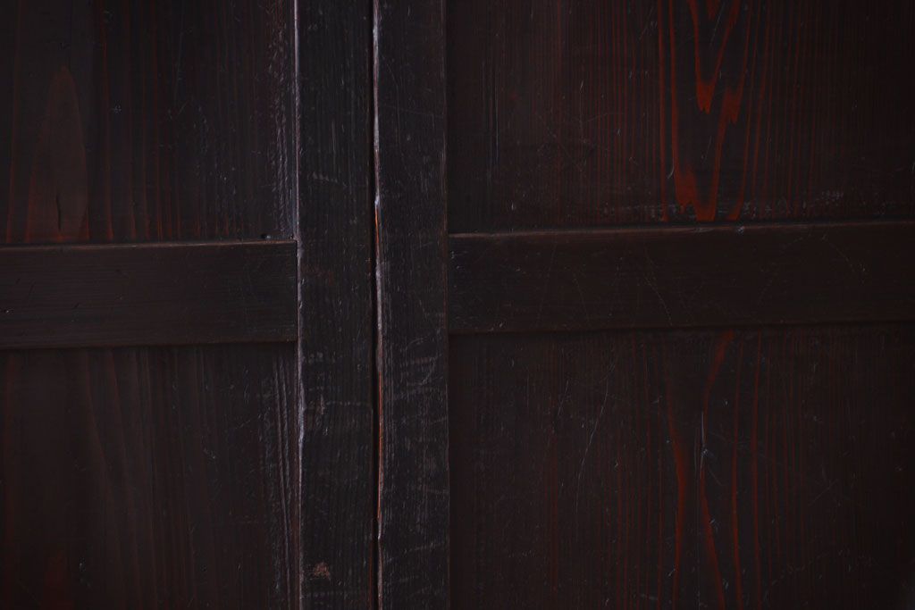 和製アンティーク　明治期　古い木味の帯戸2枚セット
