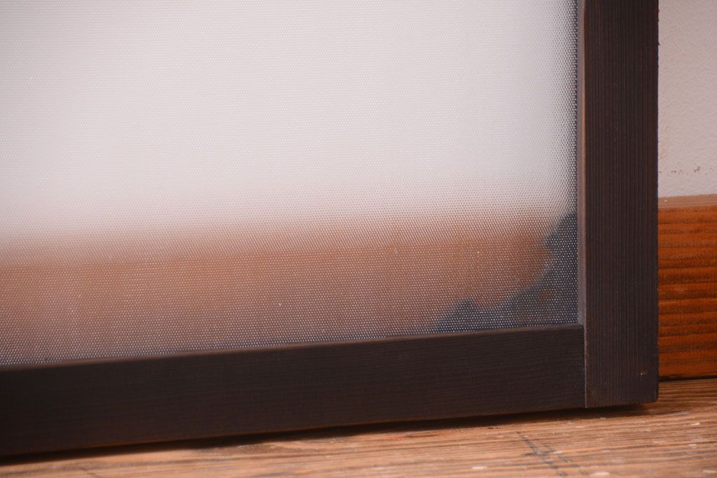 大正ロマン　レトロガラス入り!上品な木製明り取り(1)