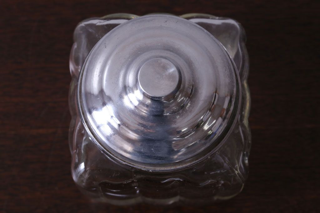 アンティーク雑貨 昭和レトロ 蓋付きのアンティークガラス瓶(キャンディーポット) | ラフジュ工房