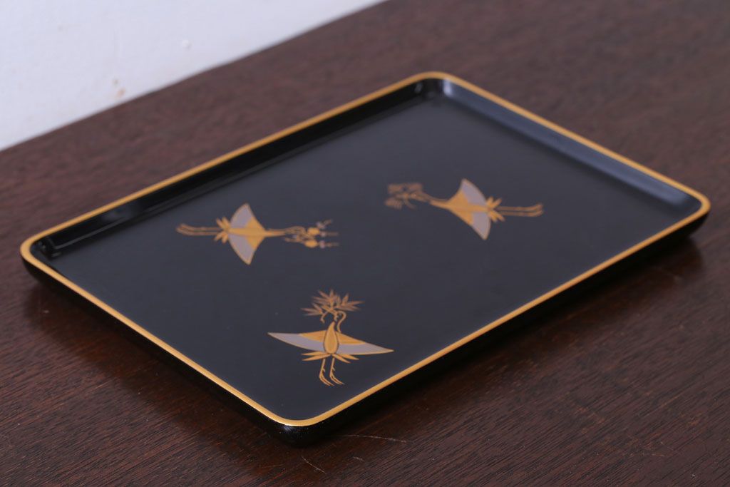 アンティーク雑貨　中古　象彦　進物盆(祝儀盆・切手盆)　(箱付き)