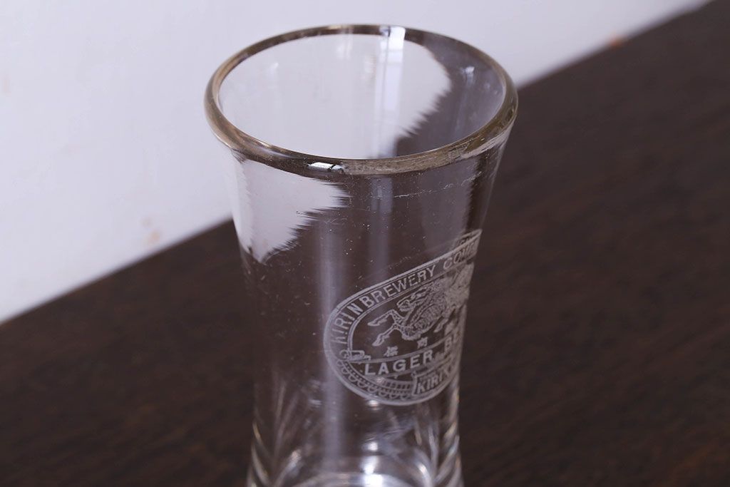 アンティーク雑貨　昭和レトロ　古いキリンビールのビールグラス
