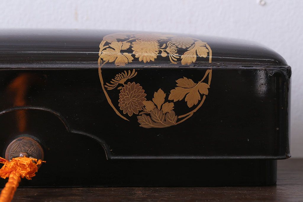 漆芸 明治時代 蒔絵 経箱 文箱／時代のすれあり 美品 h 工芸品