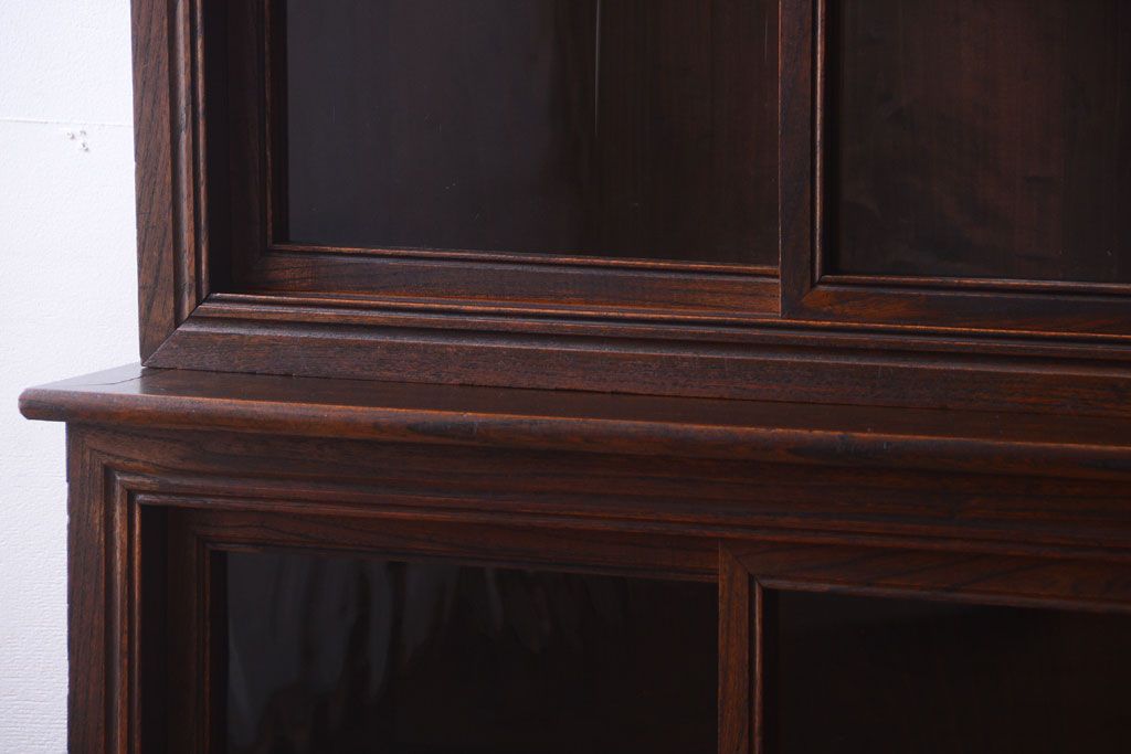 アンティーク家具　和製アンティーク　前面欅材!上質な大正期の古い重ね食器棚(カップボード)