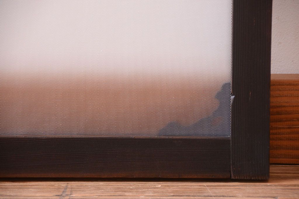 大正ロマン　上品なレトロガラス入りの木製明り取り