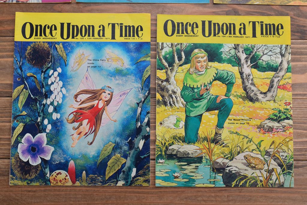 アンティーク雑貨　イギリスビンテージ　1971年　Once Upon a Time 児童雑誌(絵本)5冊セット