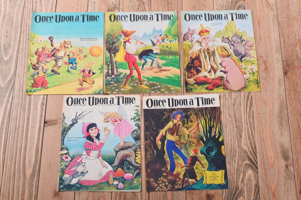 アンティーク雑貨　イギリスビンテージ　1971年　Once Upon a Time 児童雑誌(絵本)5冊セット(2)