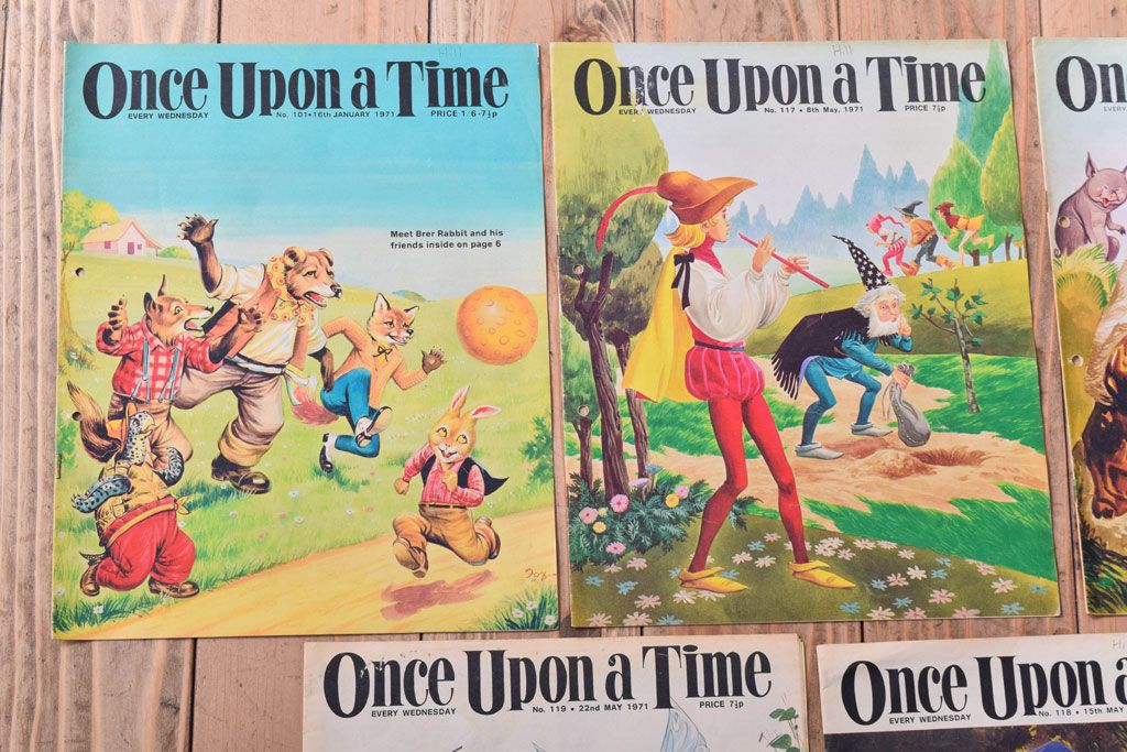 アンティーク雑貨　イギリスビンテージ　1971年　Once Upon a Time 児童雑誌(絵本)5冊セット(2)