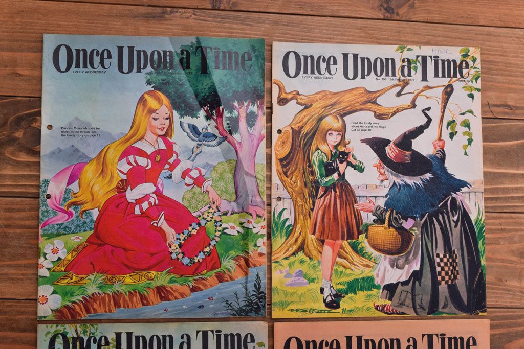アンティーク雑貨　イギリスビンテージ　1972年　Once Upon a Time 児童雑誌(絵本)4冊セット
