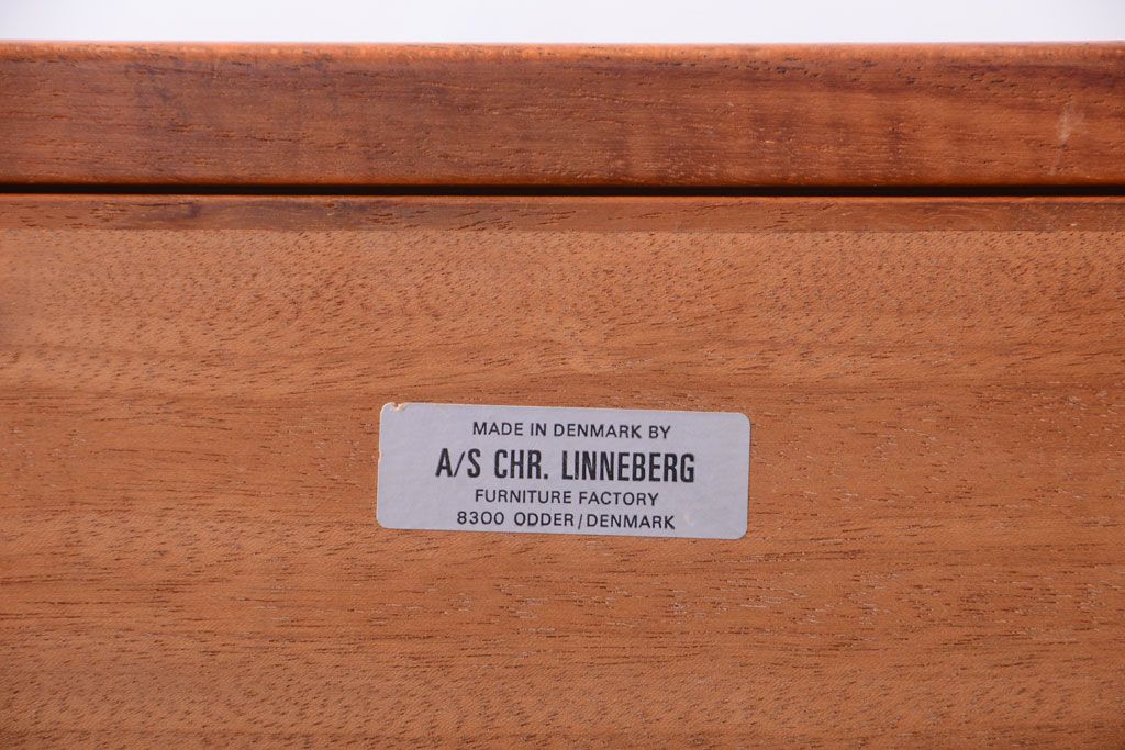 ヴィンテージ家具　北欧ビンテージ　デンマーク　Chr. Linneberg　チーク材のデスク(片袖机)