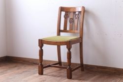 ヴィンテージ家具　イギリスビンテージ　オーク材のダイニングチェア(2)