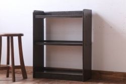 アンティーク家具　和製アンティーク　小振りでシンプルな古い木製の本棚(3)