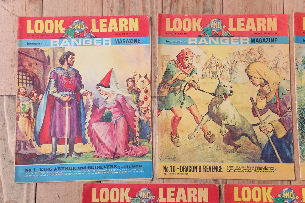 アンティーク雑貨　イギリスビンテージ　1967年　LOOK AND LEARN 児童雑誌(コミック)5冊セット