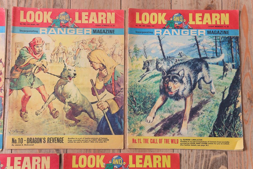 アンティーク雑貨　イギリスビンテージ　1967年　LOOK AND LEARN 児童雑誌(コミック)5冊セット