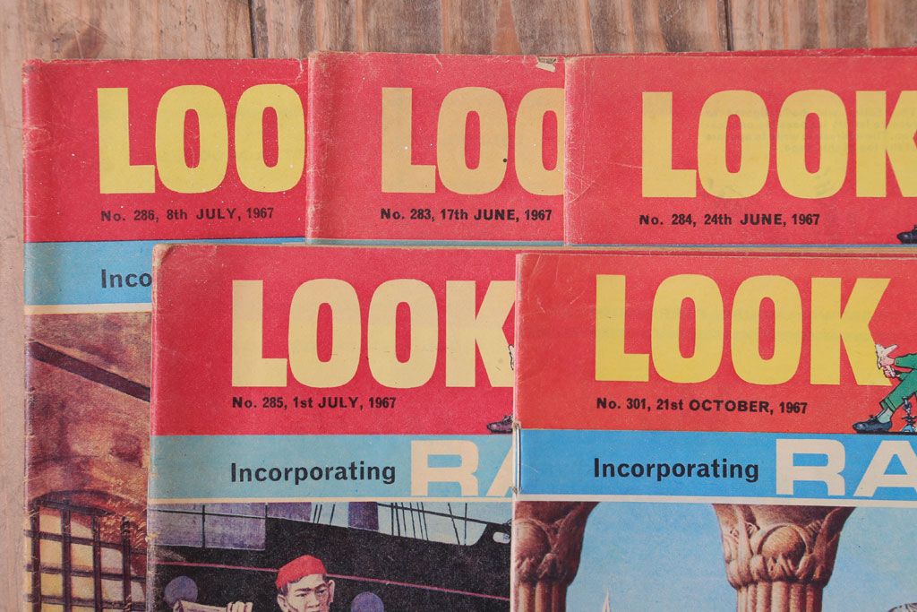 アンティーク雑貨　イギリスビンテージ　1967年　LOOK AND LEARN 児童雑誌(コミック)5冊セット