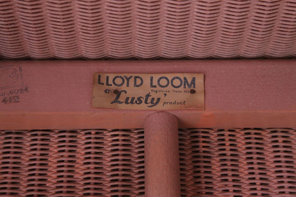 アンティーク家具　イギリスアンティーク　LLOYD LOOM(ロイドルーム)　チェア(ピンク)