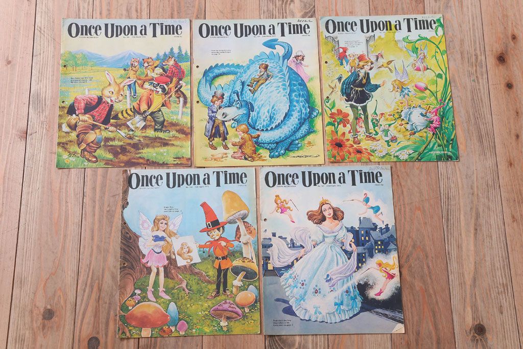 アンティーク雑貨　イギリスビンテージ　1972年　Once Upon a Time 児童雑誌(絵本)5冊セット(2)
