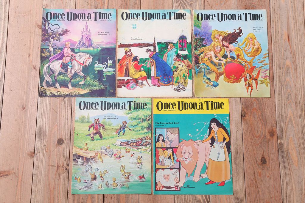 アンティーク雑貨　イギリスビンテージ　1971年　Once Upon a Time 児童雑誌(絵本)5冊セット(3)