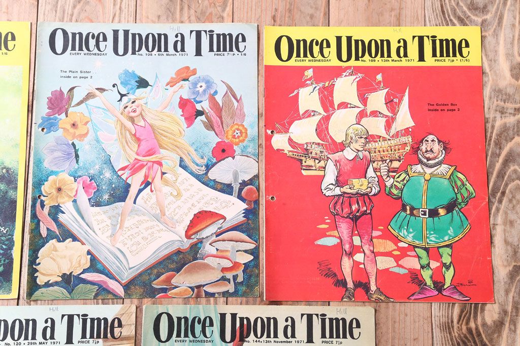 アンティーク雑貨　イギリスビンテージ　1971年　Once Upon a Time 児童絵本(雑誌)5冊セット