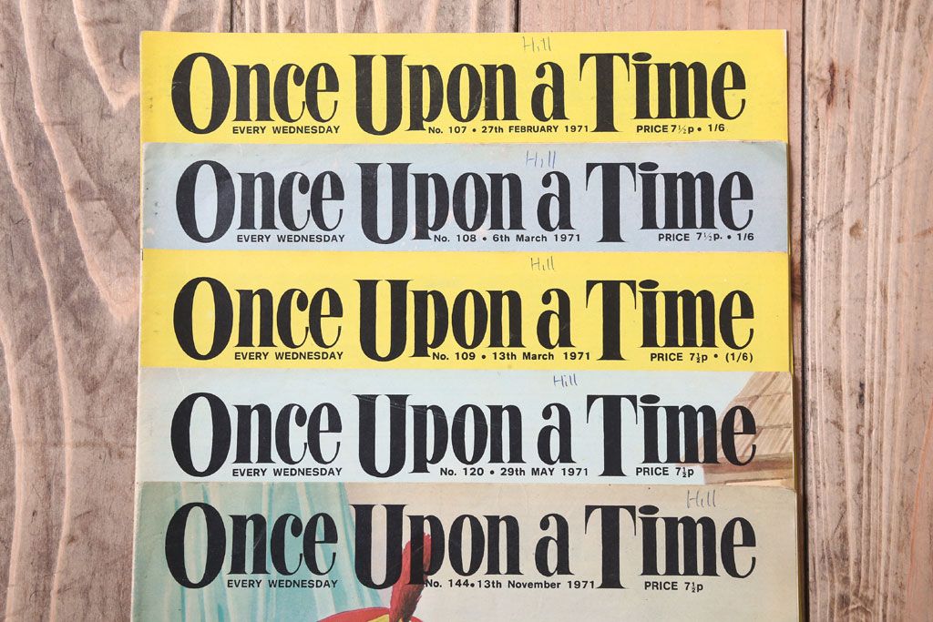 アンティーク雑貨　イギリスビンテージ　1971年　Once Upon a Time 児童絵本(雑誌)5冊セット