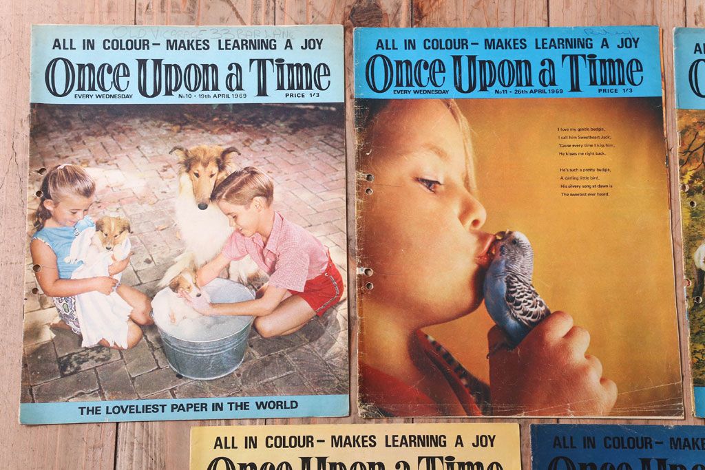 アンティーク雑貨　イギリスビンテージ　1969年　Once Upon a Time 児童雑誌(絵本)5冊セット