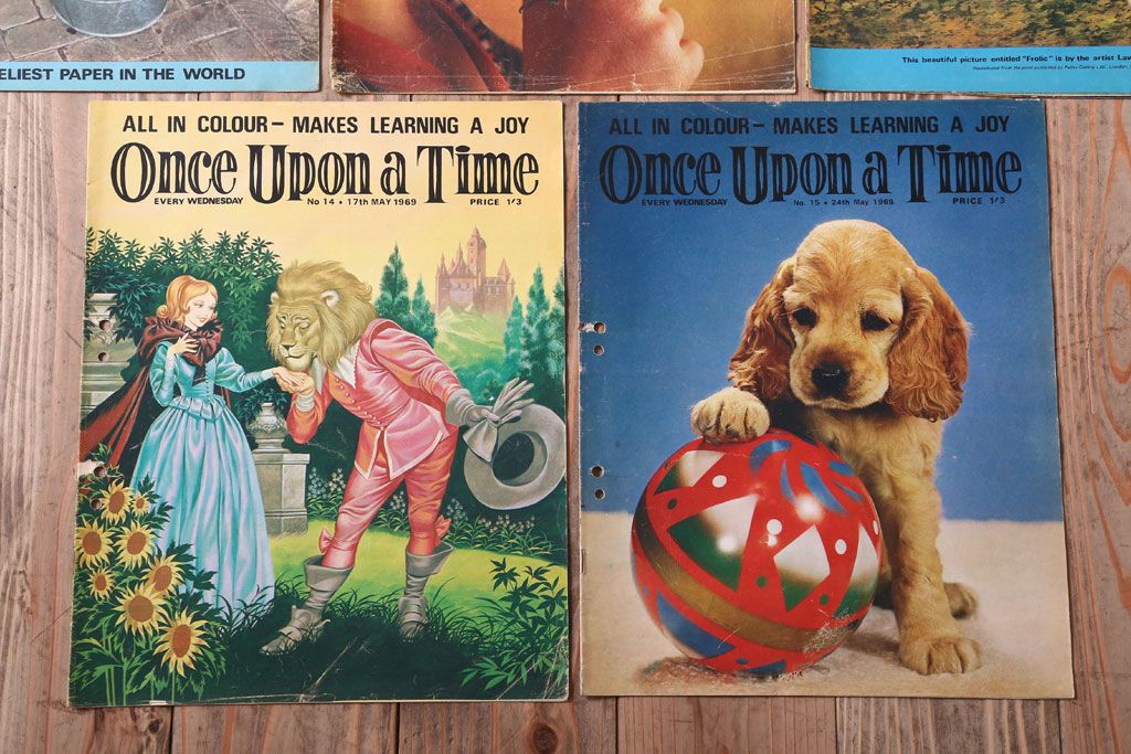 アンティーク雑貨　イギリスビンテージ　1969年　Once Upon a Time 児童雑誌(絵本)5冊セット