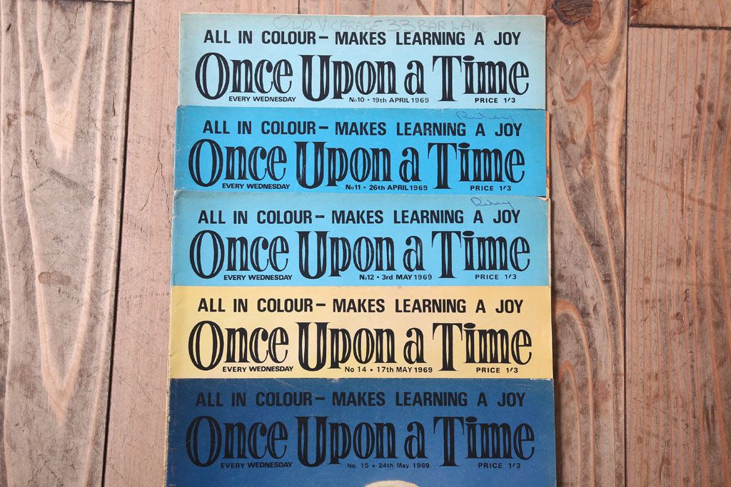 アンティーク雑貨　イギリスビンテージ　1969年　Once Upon a Time 児童雑誌(絵本)5冊セット