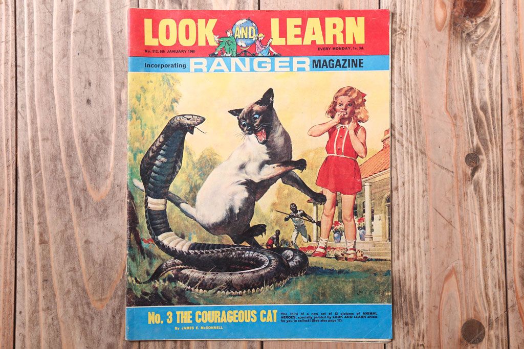 アンティーク雑貨　イギリスビンテージ　1968年　LOOK AND LEARN 児童雑誌(コミック)3冊セット