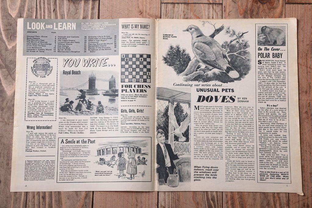 アンティーク雑貨　イギリスビンテージ　1968年　LOOK AND LEARN 児童雑誌(コミック)3冊セット