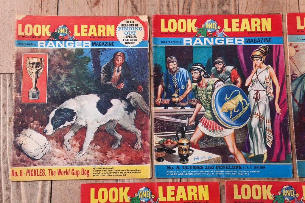 アンティーク雑貨　イギリスビンテージ　1967年　LOOK AND LEARN 児童雑誌(コミック)5冊セット(2)