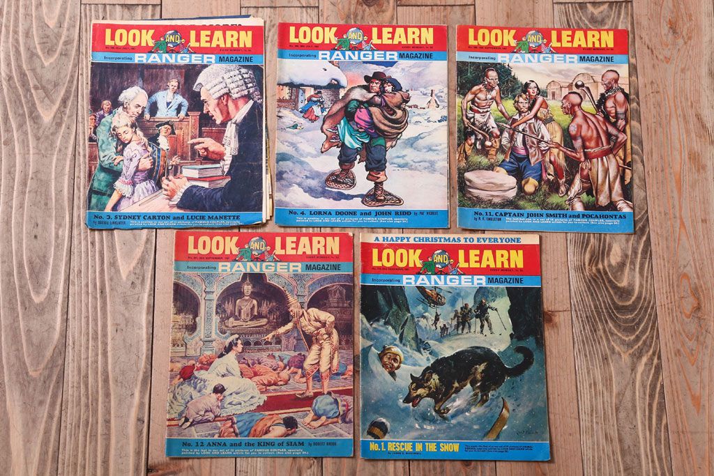 アンティーク雑貨　イギリスビンテージ　1967年　LOOK AND LEARN 児童コミック(雑誌)5冊セット