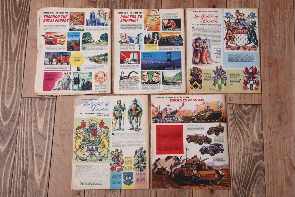 アンティーク雑貨　イギリスビンテージ　1967年　LOOK AND LEARN 児童コミック(雑誌)5冊セット