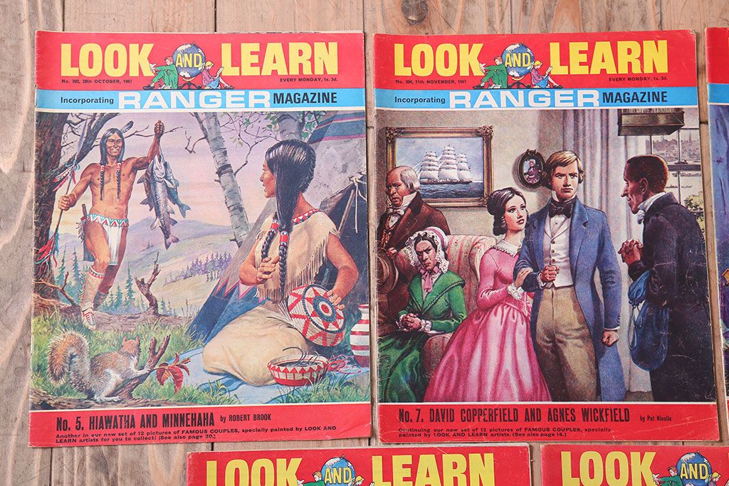 アンティーク雑貨　イギリスビンテージ　1967年　LOOK AND LEARN 児童コミック(雑誌)5冊セット(2)