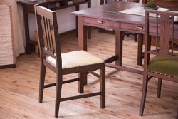 レトロ家具　和製アンティーク　本革座面のレトロなチェア(椅子)