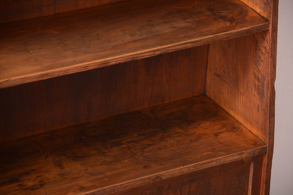 アンティーク家具　和製アンティーク　台形!古い木の本棚
