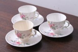 中古 イギリス ROYAL DOULTON(ロイヤルドルトン)　アルカディア　デミタスカップ&ソーサー3客(洋食器)