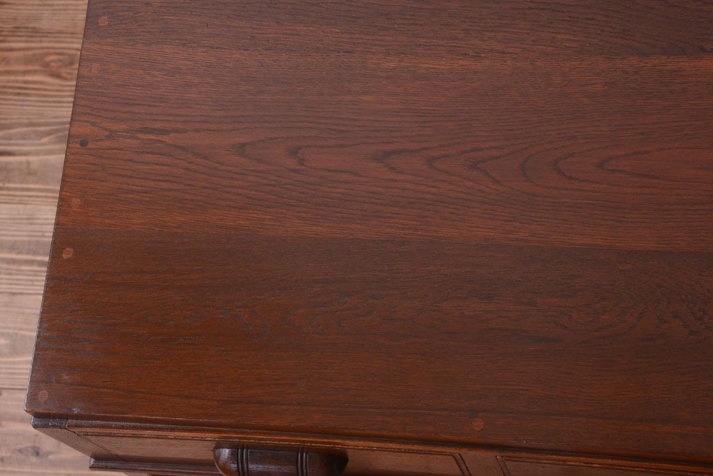 アンティーク家具　アンティーク　シンプルでおしゃれなナラ材製両袖机