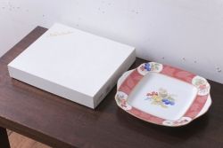アンティーク雑貨　中古　ノリタケ(Noritake) フルーツモノグラム　スクエアプレート(角皿・大皿)(洋食器)