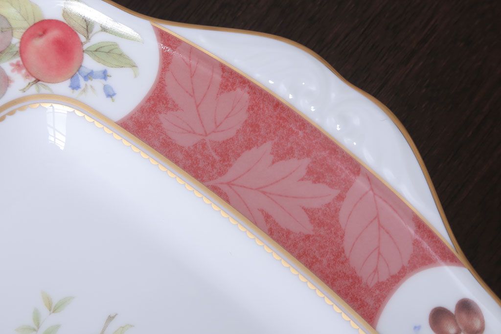 アンティーク雑貨 中古 ノリタケ(Noritake) フルーツモノグラム スクエアプレート(角皿・大皿)(洋食器) | ラフジュ工房