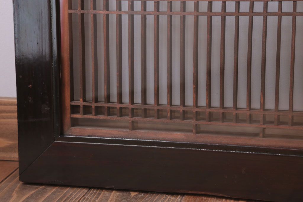 アンティーク雑貨　古民具・骨董　古い木製のガラス書院欄間2枚セット(明かり取り)
