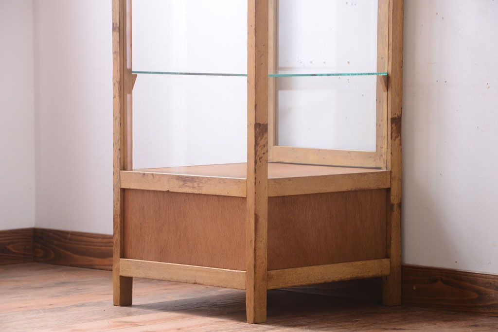 レトロ家具　昭和レトロ　オカザキパン　脚付き!古い縦型ガラスケース
