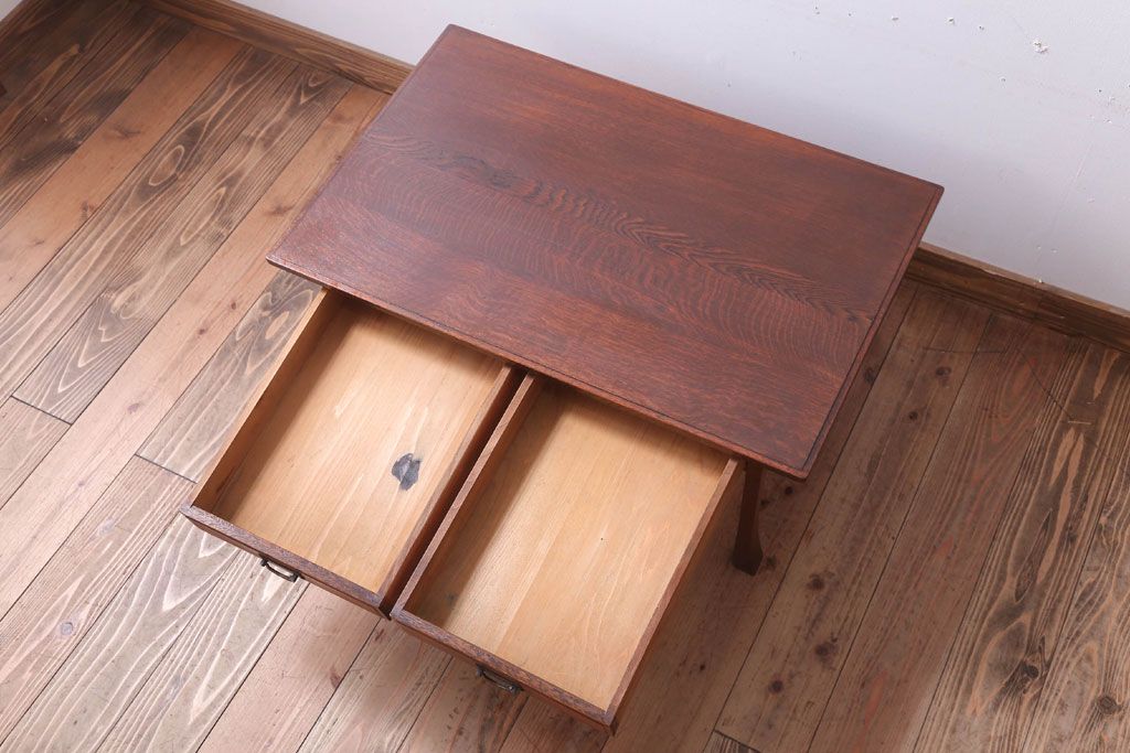 アンティーク家具　古民具・骨董　高級品!古いナラ材のアンティーク文机