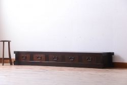 アンティーク家具　古民具・骨董　明治大正期　和モダンスタイル!上品なローボード(水屋箪笥、テレビ台、キャビネット、収納棚)(2)
