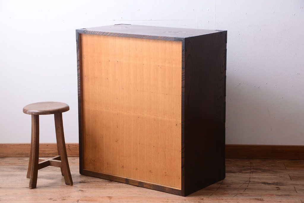 中古　民芸家具　駿河民芸　片開き戸付き箪笥