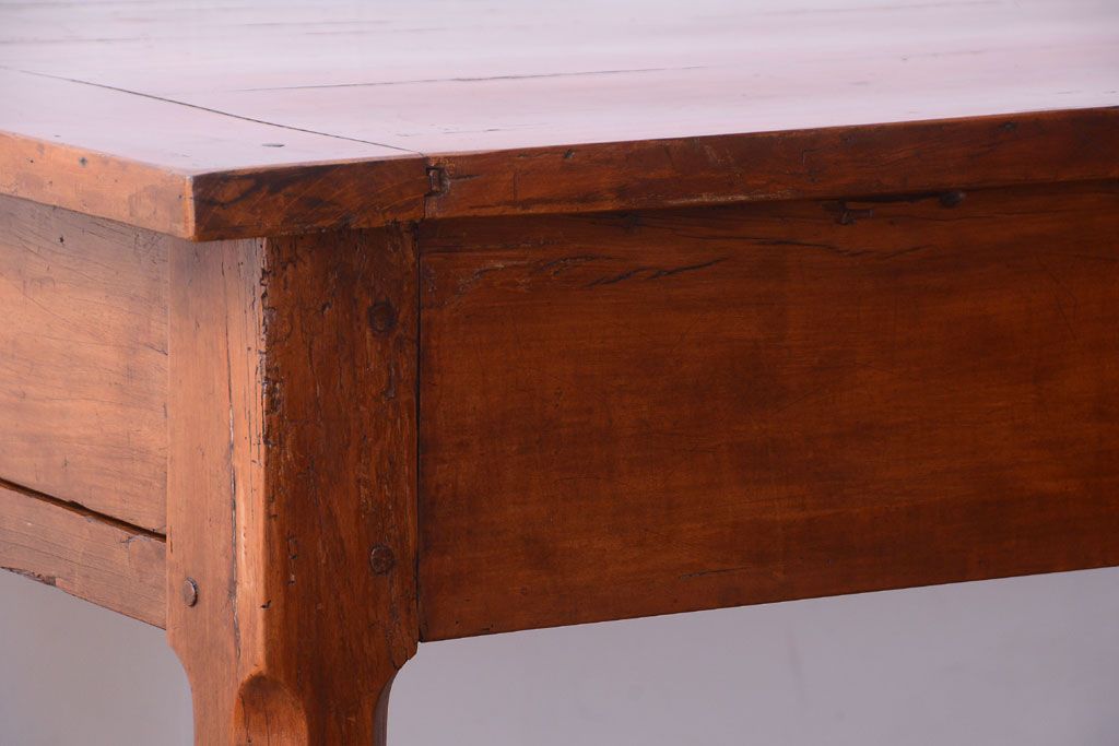 ヴィンテージ家具　海外ビンテージ　ジャンク品　チーク古材製の特大作業台(ダイニングテーブル)